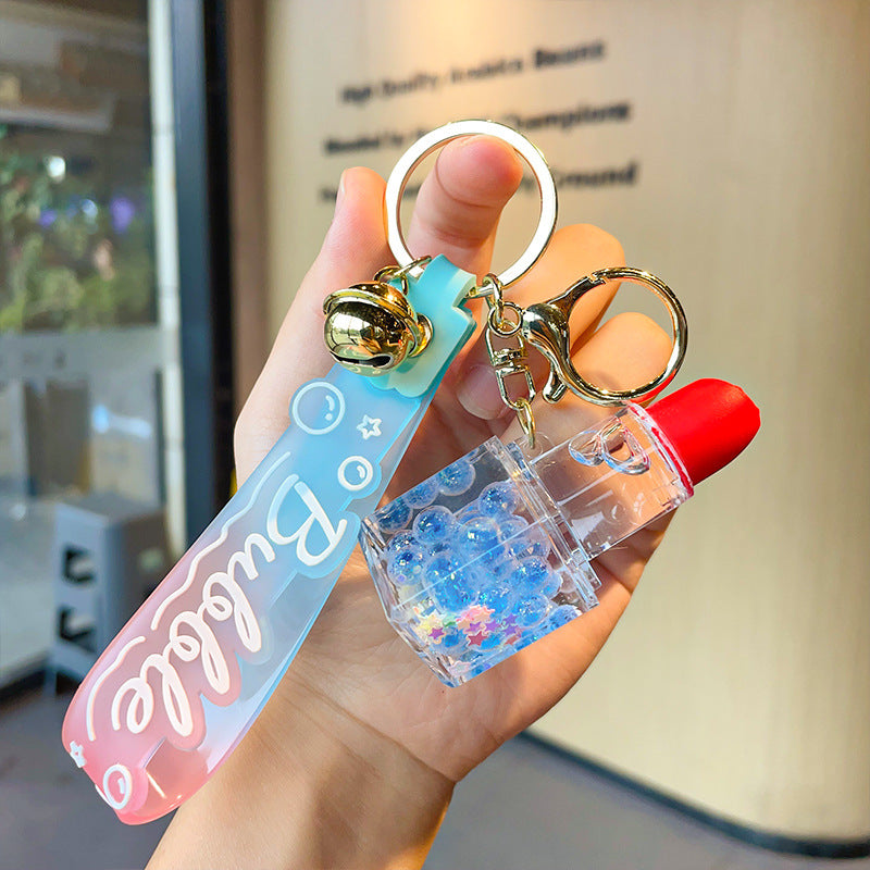 Wholesale Acrylic Oil Bubble Beads Lipstick Keychain